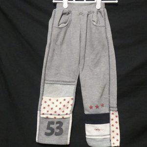 MAGIAN KIDS | size 11 | Grey Sweatpants with Patchwork Design Front and Back